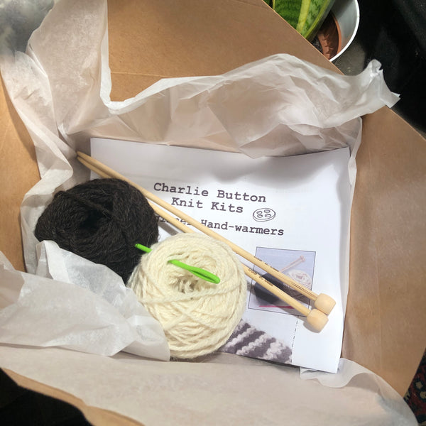 Charlie Button Yarns Knit Kit - Beginners Handwarmers