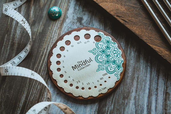 Knit Pro Sterling Silver Plated Metal Knitting Needle Gauge - The Mindful Collection