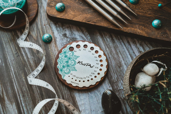 Knit Pro Sterling Silver Plated Metal Knitting Needle Gauge - The Mindful Collection